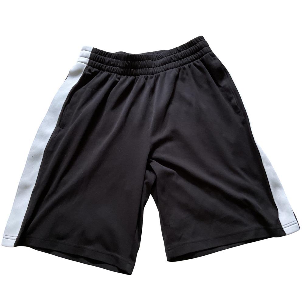 Xersion Mens Quick-Dri Basketball Shorts Black White Stripe Small